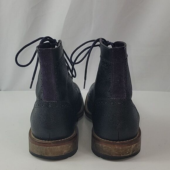 Ted Baker Derby Brogue Black Leather Men's Boots - Picture 5 of 14